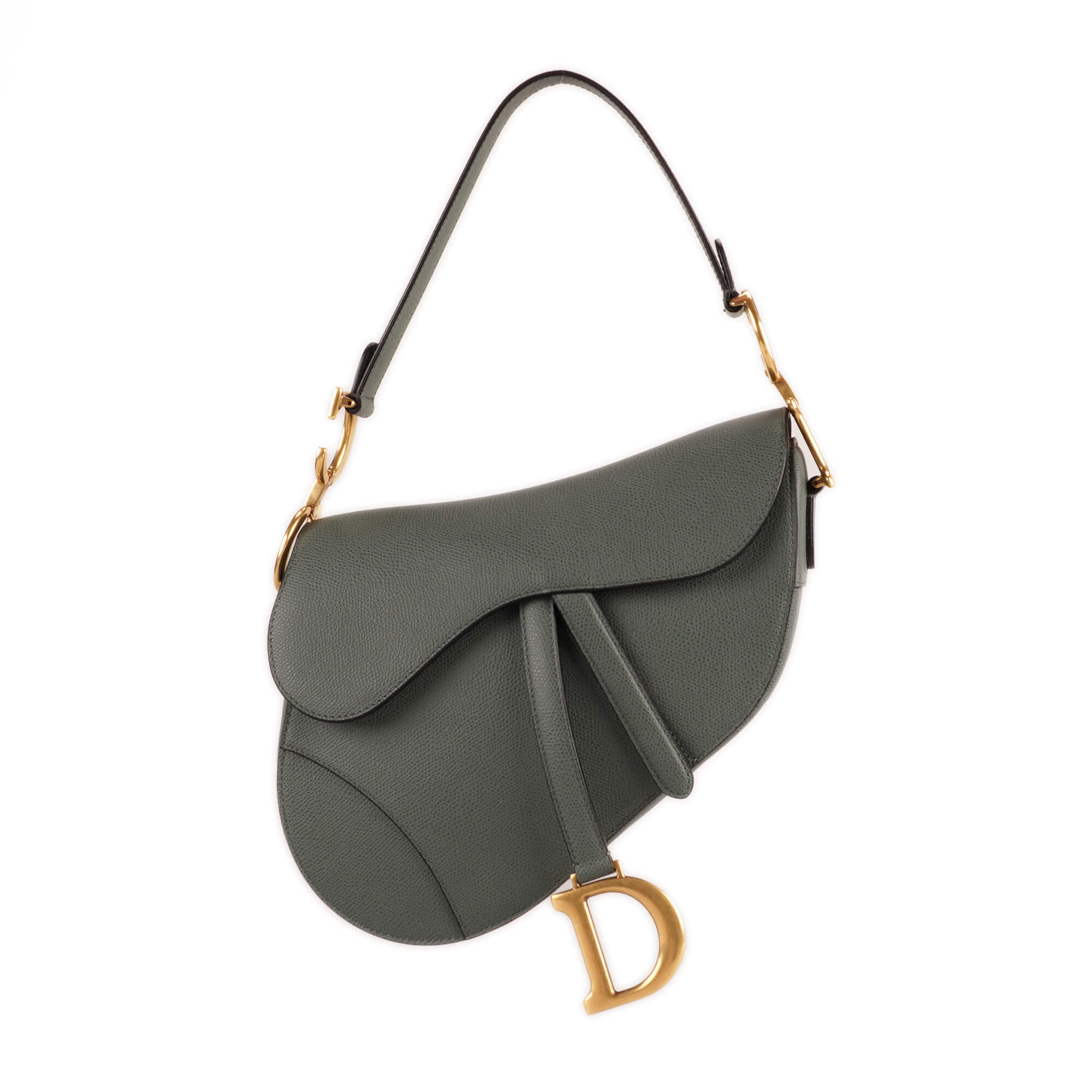 Christian Dior - Cedar Green Grained Leather Saddle Bag 